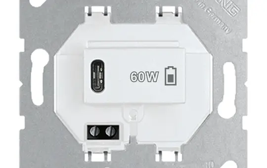 JUNG USBPD60CWW USB Charger 60W, 1 x USB-C | alpine white