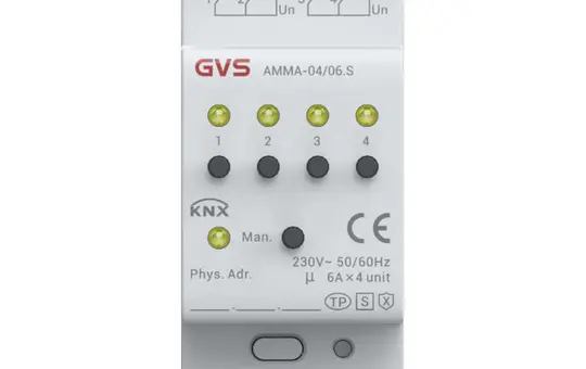 GVS AMMA-04/06.S KNX Universal Actuator 4-fold, KNX Secure