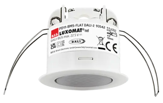 B.E.G. 93542 DALI-2 Ceiling Presence Detector PD11-BMS-FLAT-DE white matt