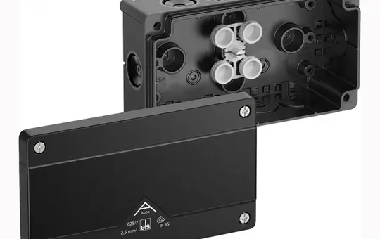 SPELSBERG Abox 025/2-L/sw Junction Box without Terminals double | black | 2,5 mm²