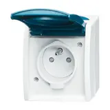 BUSCH-JAEGER 23 MWKS-53-504 SCHUKO surface-mounted socket Ocean 1-fold, contact protection, grounding pin | grey/teal