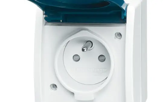 BUSCH-JAEGER 23 MWKS-53-504 SCHUKO surface-mounted socket Ocean 1-fold, contact protection, grounding pin | grey/teal