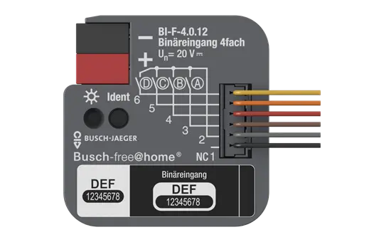 BUSCH-JAEGER BI-F-4.0.12 Binary Input Flush-Mounted free@home 4-fold, with contact sensing voltage