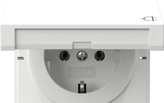 GIRA 445470 SCHUKO socket System Flächenrahmen Hinged lid | pure white shiny