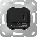 GIRA 236300 USB Power Supply USB-C, 65W | black