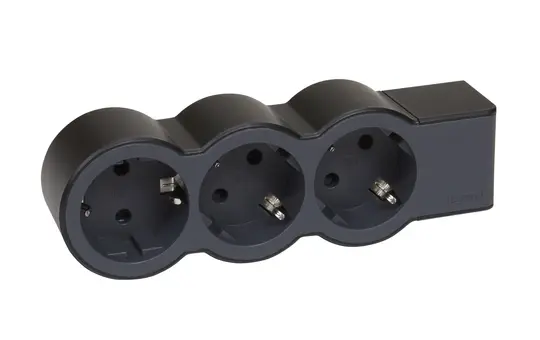 LEGRAND 694574 Socket Strip without Cable 3 sockets, flat | black