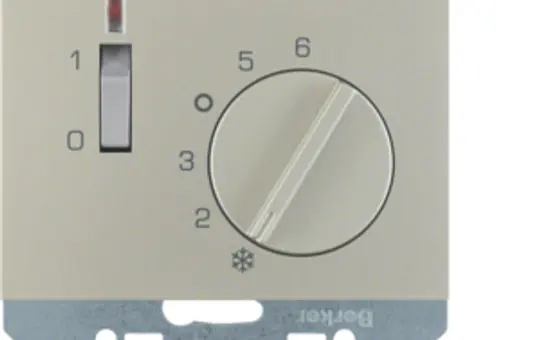 BERKER 20317104 Room Temperature Controller K.1/K.5 Opener, 24 V, on/off switch, indicator light | painted stainless steel