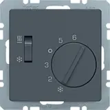 BERKER 20296086 Flush-mounted temperature controller Q.1/Q.3 Changeover with switch, 230 V | anthracite matt
