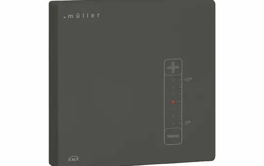 MÜLLER GS 41.01 knxTS Régulateur d’air KNX réglage manuel de la température de consigne | noir profond | 80x80 mm