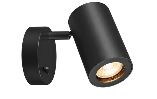 SLV 1000729 Wall light ENOLA B QPAR51, with switch, max. 50 W | black