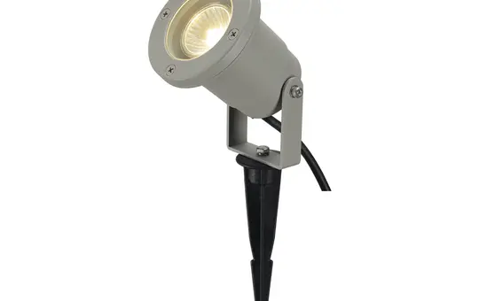 SLV 227418 Lampadaire extérieur NAUTILUS 10 QPAR51, IP65, 35 W max., câble de 1,5 m avec prise | gris argenté