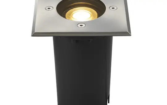 SLV 227684 Outdoor LED ground recessed light SOLASTO GU10, 51 mm, IP67, square, max. 6 W | stainless steel