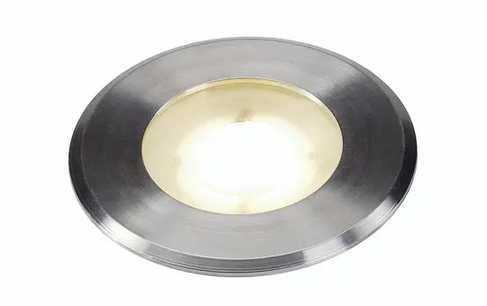 SLV 228412 Applique LED encastrable au sol extérieure DASAR FLAT 80 3000K, IP67, rond, 3,5 W | acier inoxydable