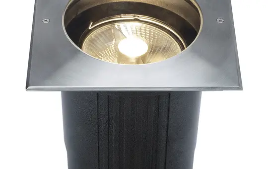 SLV 229234 Luminaire encastré au sol extérieur DASAR 215 QPAR111, IP67, carré, max. 75 W | acier inoxydable