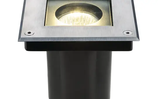 SLV 229374 Outdoor recessed floor light DASAR 70 QPAR51, IP67, square, max. 35 W | stainless steel