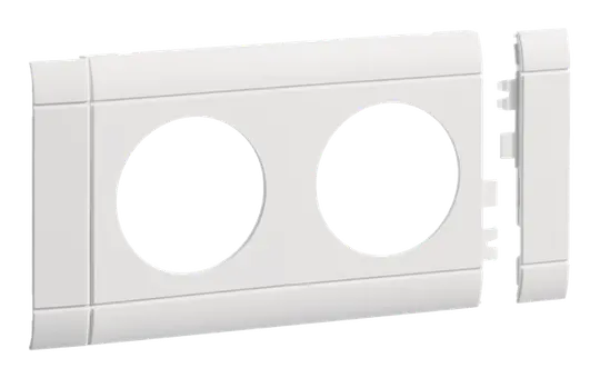 HAGER GB080209016 Modular cover for sockets 2-fold, 80 mm, halogen-free plastic | traffic white