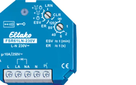 ELTAKO 30200331 Radio actuator impulse relay switch 2 normally closed contacts, 10 A