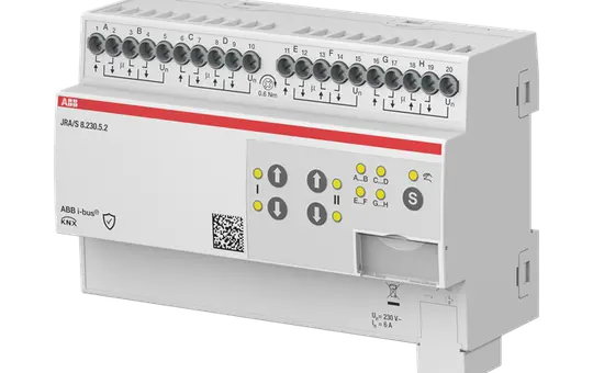 ABB JRA/S8.230.5.2 Actionneur volet roulant KNX 230 V Commande manuelle à 8 vitesses, mesure du temps de trajet