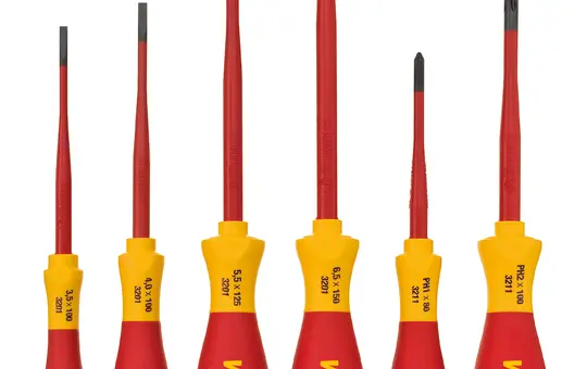 WIHA 38362 Set de tournevis SoftFinish® electric slimFix Jeu de 6 vis à fente Phillips, PlusMinus/Pozidriv