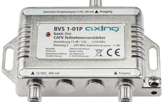 AXING BVS 1-01P CATV Subscriber Amplifier with Mini Power Supply 15 dB