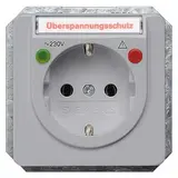 SIEMENS 5UB1460 Prise SCHUKO Delta profil Protection tactile, zone d'écriture, couvercle à charnière | argenté
