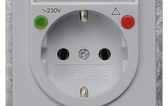 SIEMENS 5UB1460 Prise SCHUKO Delta profil Protection tactile, zone d'écriture, couvercle à charnière | argenté