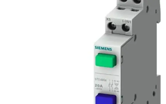 SIEMENS 5TE4804 Push Button without Latching Function 1 normally closed contact + 1 normally closed contact, 2 buttons green blue