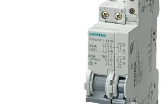 SIEMENS 5TE8118 On-Off Switch 20 A, 3 normally open contacts + N, auxiliary switch