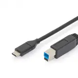 DIGITUS AK-300149-018-S Câble de connexion USB en silicone USB-C / USB-B | noir | 1,8 m