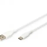 DIGITUS AK-300340-010-W Câble de connexion USB en silicone USB-A / USB-C | blanc | 1 m