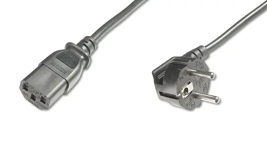 DIGITUS AK-440100-025-S Câble d'alimentation électrique angle de 90°, 1 mm² | noir | 2,5 m