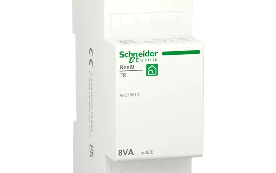 SCHNEIDER R9C15812 Doorbell Transformer Resi9 iTR 8-12 V AC, 8 VA