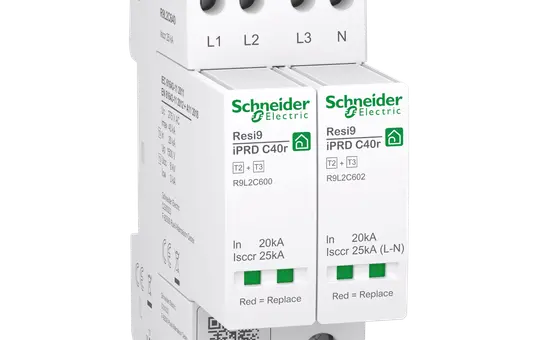 SCHNEIDER R9L2C640 Surge Arrester Resi9 Type 2+3 3-pole, 40 kA