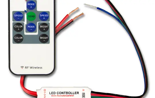 ISOLED 113307 LED Controller mini Profile recessed installation 3 x 2 A, RGB dimmer, remote control