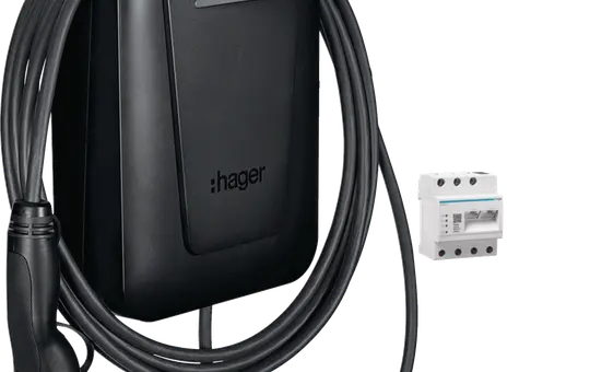 HAGER XVL122CFL Charging station witty solar 2 22 kW, with charging cable