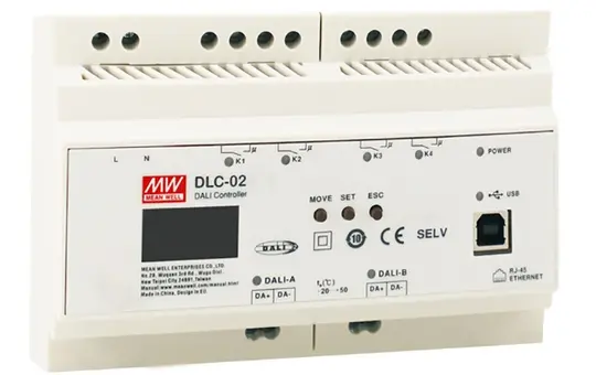 MEANWELL DLC-02 DALI Controller 2-way, 4 relays