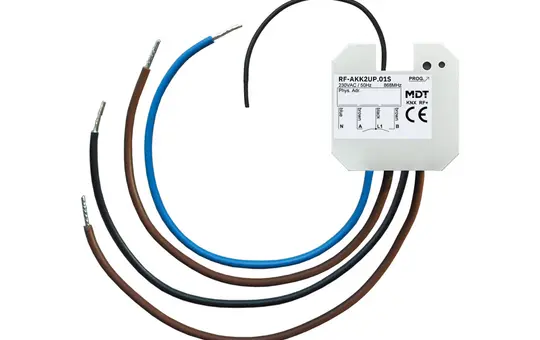 MDT RF-AKK2UP.01S Actionneur de commutation KNX-RF Communication bidirectionnelle et sécurisée