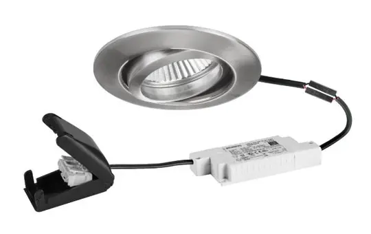 BRUMBERG 39473153 Ensemble de spots encastrés LED BB13 Boîte de connexion à gradation par coupure de phase | nickel mat