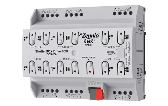 ZENNIO ZIOSHD6 ShutterBOX Drive 6 channels, secure