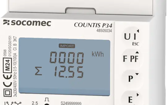 SOCOMEC COUNTIS P34 compteur d'énergie active (48505034) Triphasé, 100 A, RTU