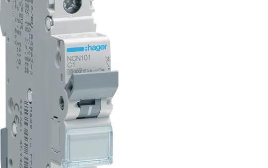 HAGER NCN101 Circuit Breaker 1-pole 15 kA Type C 1 A
