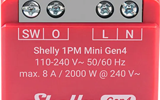 SHELLY 1PM Mini Gen4 Actionneur de commutation multiprotocole encastrable Mesure de courant unique, mini,