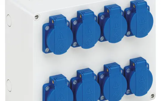 SPELSBERG STG 008 Socket Enclosure IP44 8x SCHUKO sockets | gray
