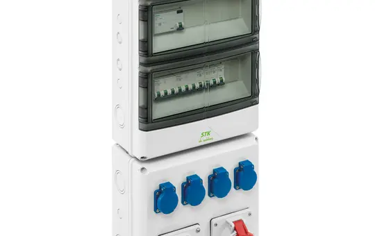 SPELSBERG STK 2824-K3232 Combinaison de prises fixe IP44 4 prises SCHUKO, 2 prises CEE 32A, 28TE | gris