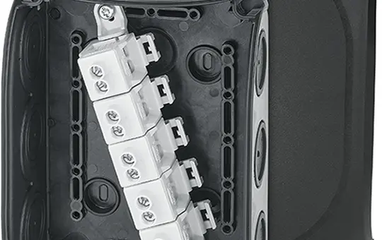 HENSEL DK1010B Cable Junction Box with Terminals Series DK 130x180x77 mm | black | 10 mm²