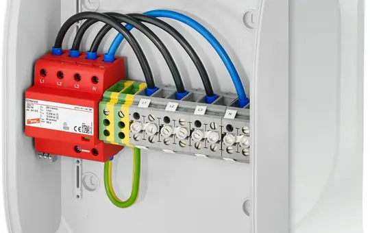 HENSEL SP2832G Surge Protection Enclosure Type 1+2 50 kA, telecommunications contact | gray