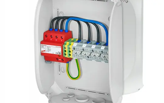 HENSEL SP2834G Boîtier de protection contre les surtensions Type 1+2 30 kA, contact de télécommunications | gris