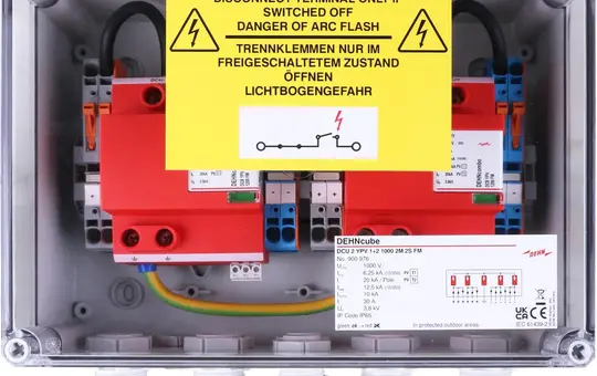 DEHN 900976 Generator connection box For the protection of 2 MPP inputs, 2 strings each, isolating class.