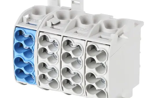 F-TRONIC 7110235 Connecteur dérivation ligne principale 25mm² 4 broches | gris/bleu