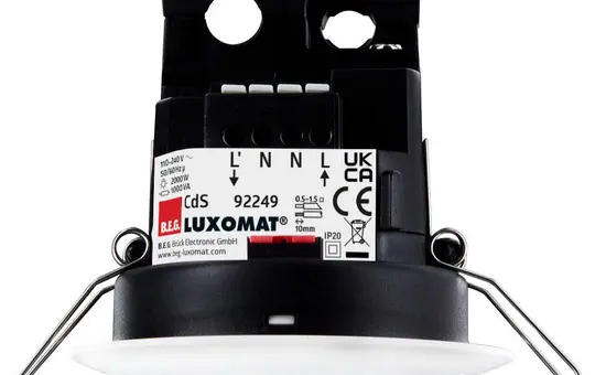 B.E.G. 92249 LUXOMAT Interrupteur crépusculaire CdS installation de plafond | blanc mat